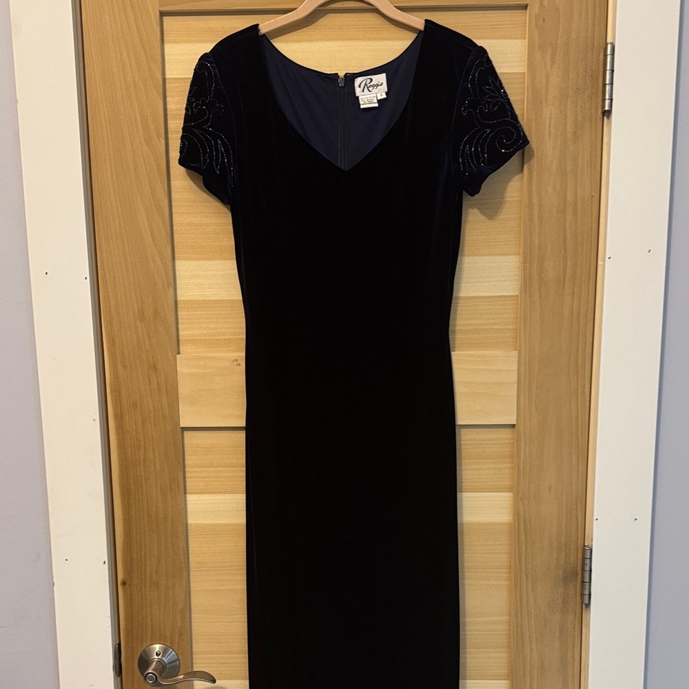Dark Blue Velvet Dress